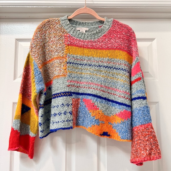 Sincerely Jules Size XS Colorful Multi Pattern Oversized Pullover - Picture 4 of 7